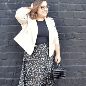 Eloquii ivory faux leather moto jacket 14/16